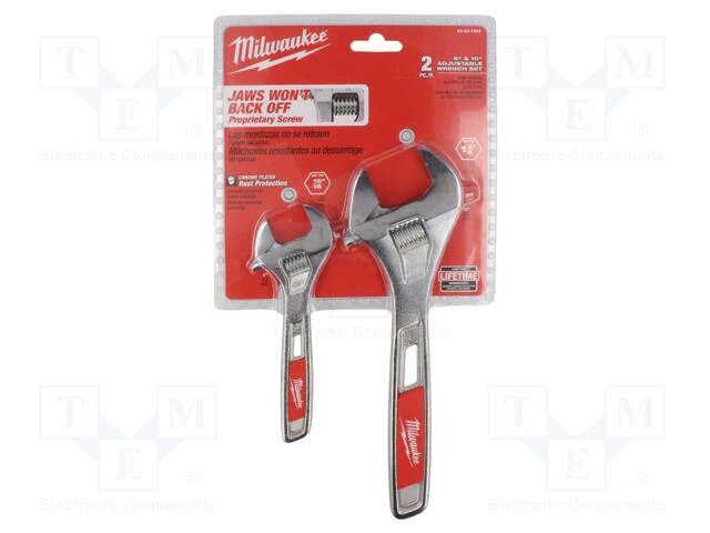 Wrenches set; adjustable; 2pcs.