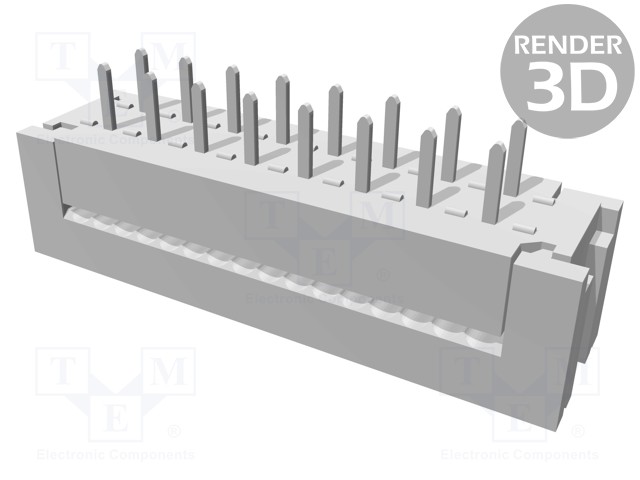 IDC transition; PIN: 16; IDC,THT; for ribbon cable; 1.27mm