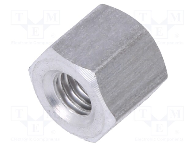 Screwed spacer sleeve; Int.thread: M3; 5mm; hexagonal; aluminium