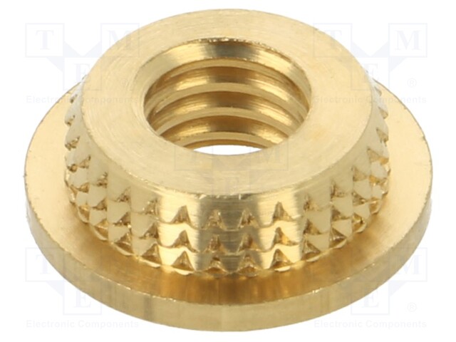 Threaded insert; brass; M6; BN: 37905; L: 3mm; Features: for plastic