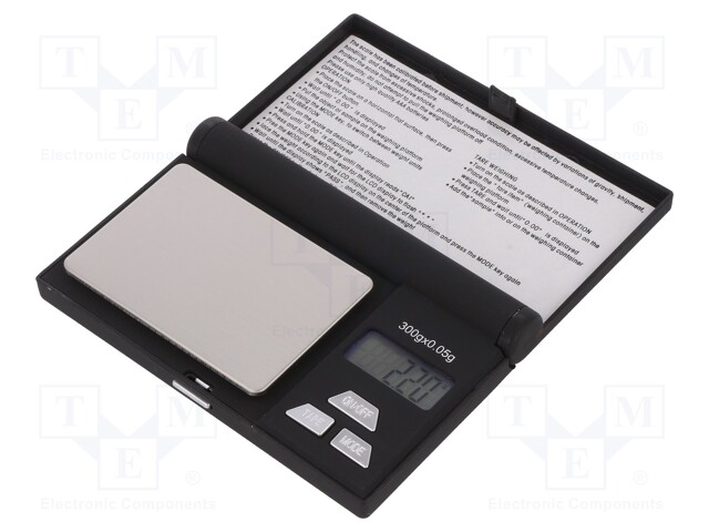 Scales; Scale load capacity max: 300g; 10÷25°C; Display: LCD