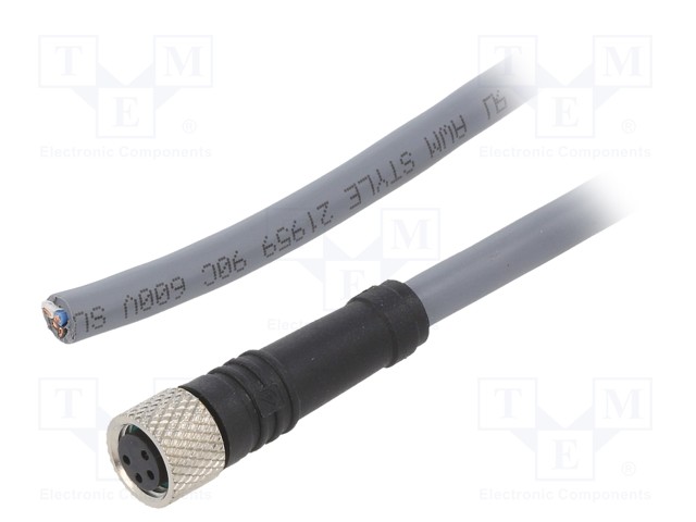 Connection lead; M8; PIN: 4; straight; 10m; plug; -25÷80°C; IP67