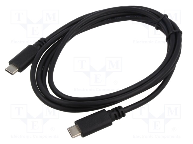 Cable; USB C plug x2; 1.5m; Core: Cu; PVC; Standard: Quick Charge