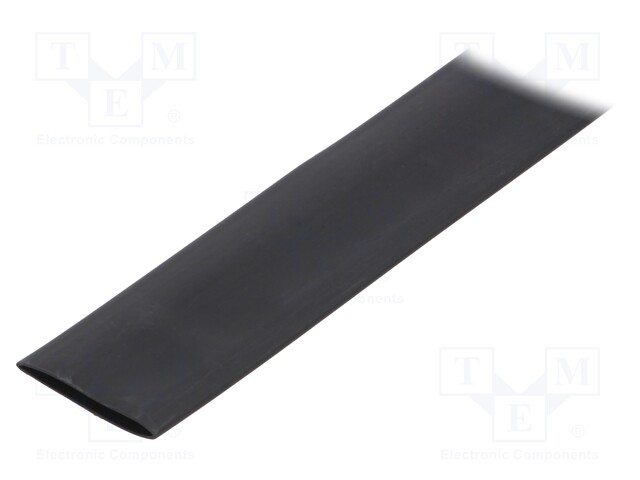 Heat shrink sleeve; glued; 3: 1; 25.4mm; L: 1m; black; polyolefine