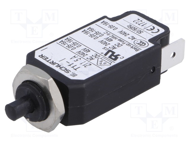 Circuit breaker; Urated: 240VAC; 48VDC; 5A; SPST; Poles: 1; screw