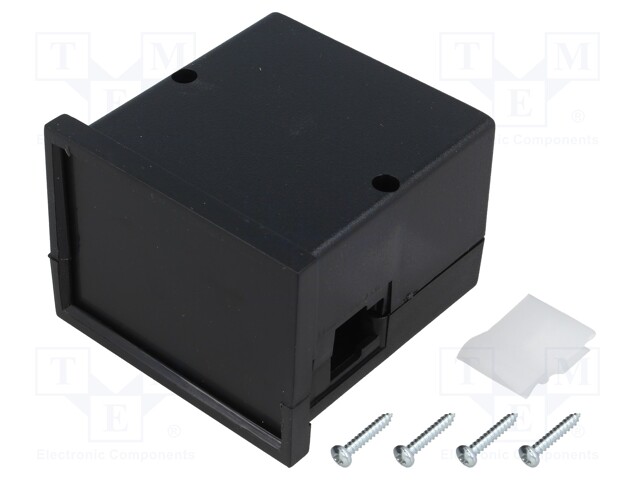 Enclosure: panel; X: 72mm; Y: 72mm; Z: 55mm; ABS; black; screwed