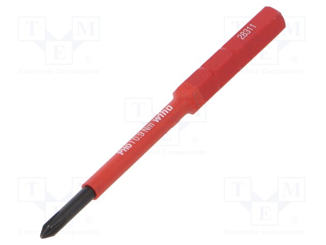 Screwdriver bit; Phillips; PH0; max.0.4Nm; 1kVAC; insulated