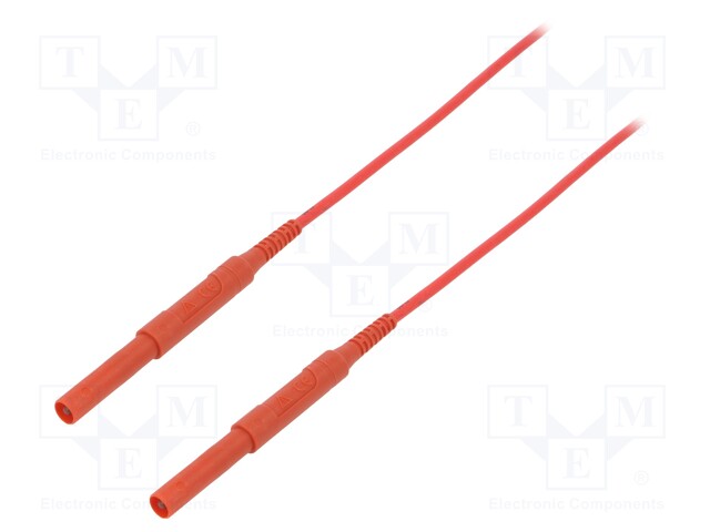 Test lead; silicone; 1.5m; red; 16A; 6kVDC; Cond.cross sec: 1.3mm2