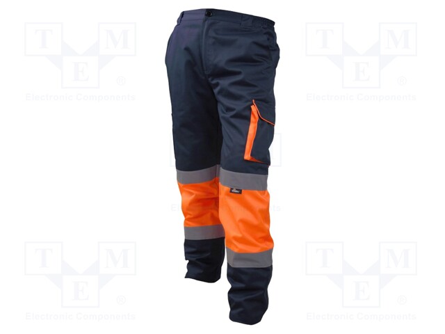 Dungarees; Size: S; orange-navy blue; warning