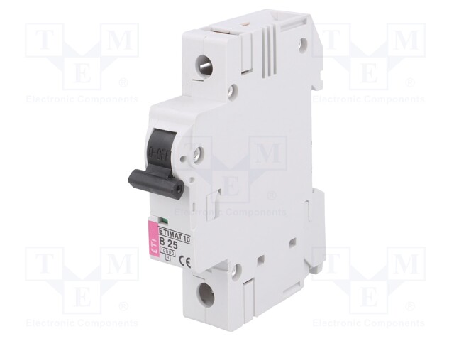 Circuit breaker; 230VAC; Inom: 25A; Poles: 1; DIN; Charact: B; 10kA