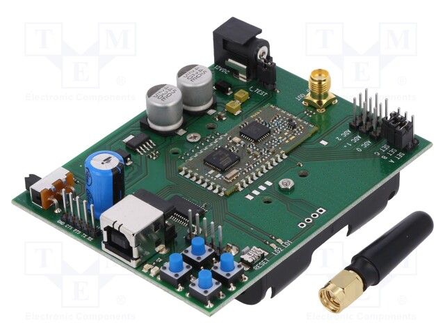 Dev.kit: evaluation; UART; SMA,USB B,supply; FM transceiver; 6VDC