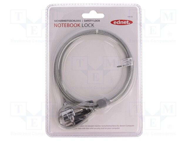 Security wire; silver; Features: key protection; 1.5m