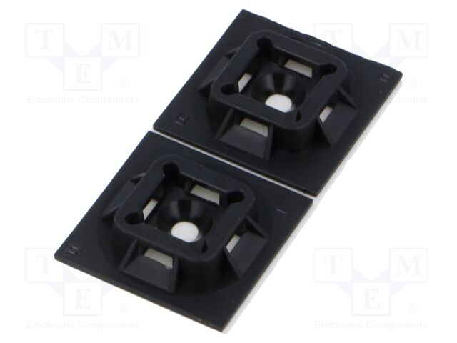 Screw down self-adhesive holder; polyamide; black; Ht: 5.1mm