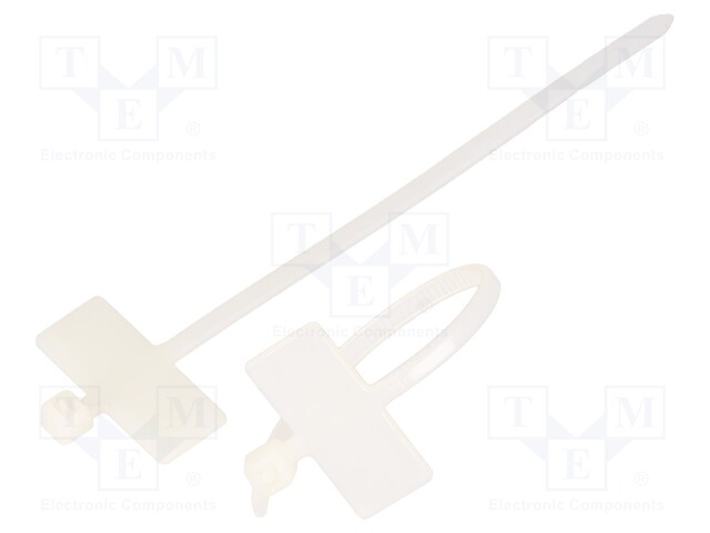 Cable tie; with label; L: 100mm; W: 2.5mm; natural; 100pcs.