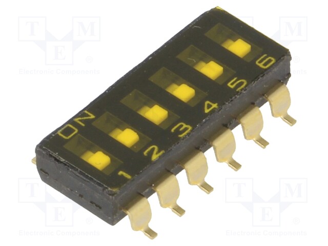 Switch: DIP-SWITCH; Poles number: 6; ON-OFF; 0.025A/24VDC; Pos: 2