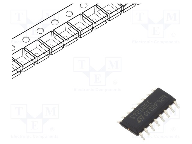 IC: interface; transceiver; RS232; 230kbps; SO16; 5VDC