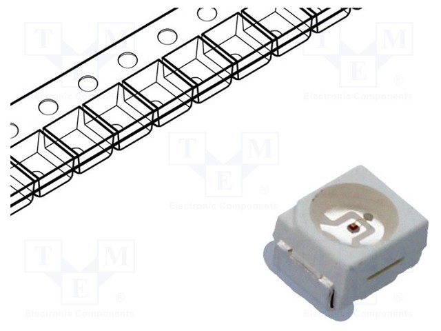 LED; SMD; 3528,PLCC2; yellow; 10÷20mcd; 3.5x2.8x1.9mm; 120°; 20mA