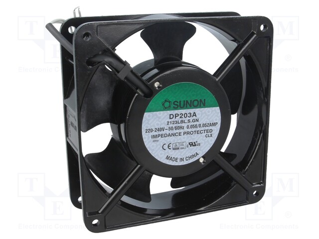 Fan: AC; axial; 230VAC; 119x119x38.5mm; 132.5m3/h; 39dBA; 2300rpm