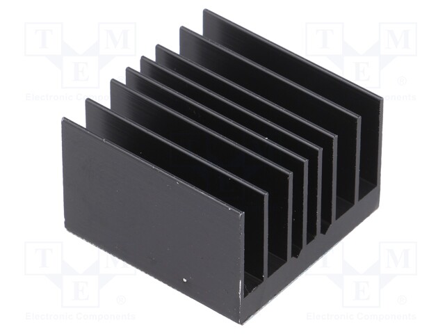 Heatsink: extruded; grilled; black; L: 31mm; W: 31mm; H: 19.5mm