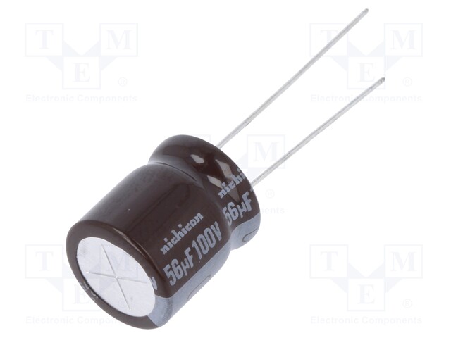 Capacitor: electrolytic; low impedance; THT; 56uF; 100VDC; ±20%