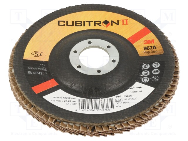 Flap grinding wheels; Ø: 125mm; Øhole: 22mm; Granularity: 60