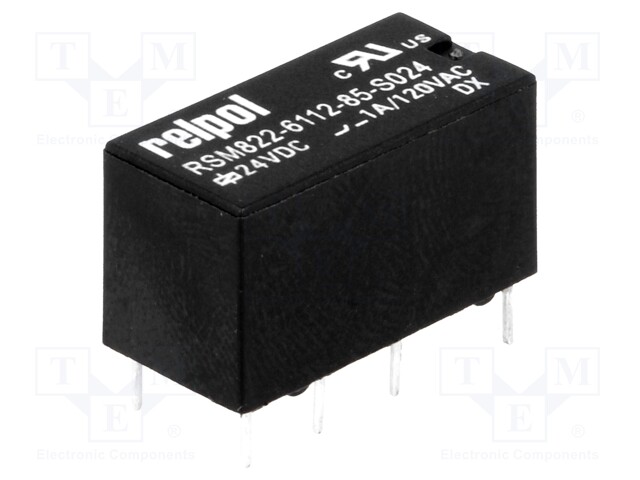 Relay: electromagnetic; DPDT; Ucoil: 24VDC; 1A/120VAC; 2A/24VDC; 2A