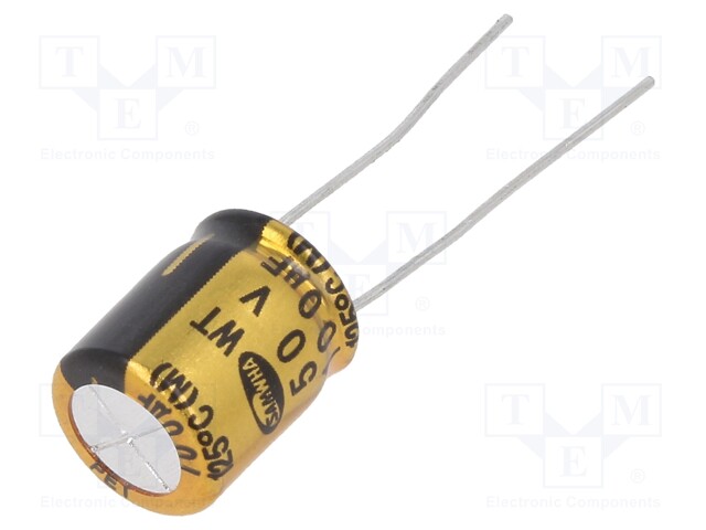 Capacitor: electrolytic; THT; 100uF; 50VDC; Ø10x12.5mm; ±20%; 5000h