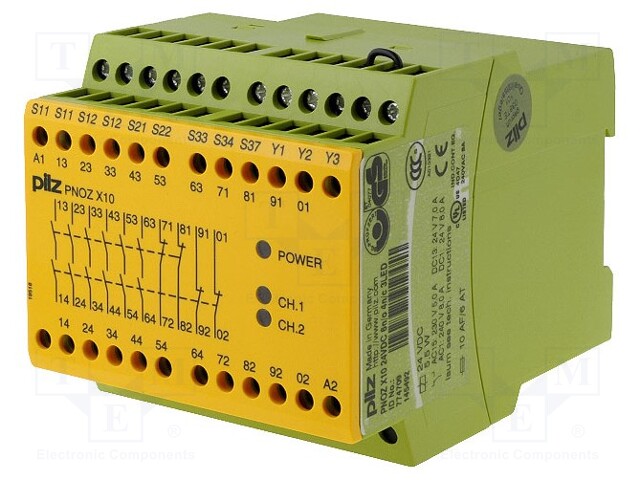 Module: safety relay; Series: PNOZ X10; Contacts: NC x4 + NO x6