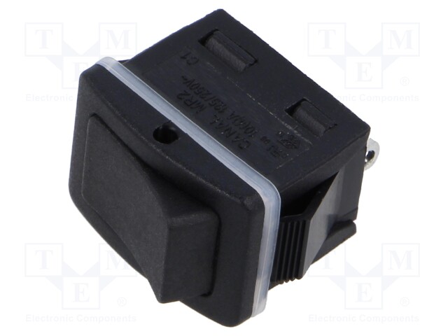 ROCKER; SPST; Pos: 2; ON-OFF; 10A/250VAC; black; IP68; none; 20mΩ