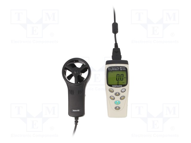 Thermoanemometer; LCD,with a backlit; 0,4÷45m/s; -20÷60°C; ±3.5%