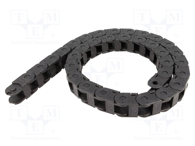 Cable chain; Series: Light; Bend.rad: 75mm; L: 986mm; Colour: black