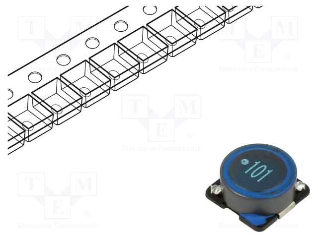 Inductor: ferrite; SMD; 100uH; 1.1A; 240mΩ; ±20%; SLF