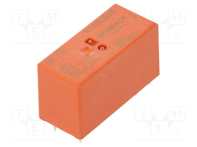 Relay: electromagnetic; SPST-NO; Ucoil: 5VDC; 16A/250VAC; 62Ω; IP40