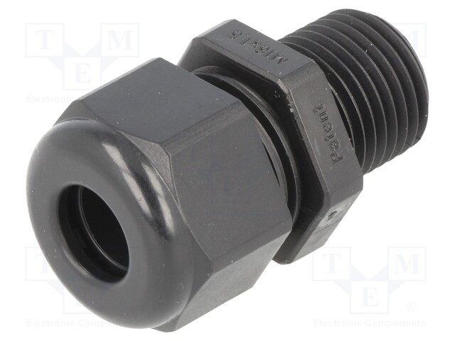 Cable gland; with long thread; M16; IP68; Mat: polyamide; black