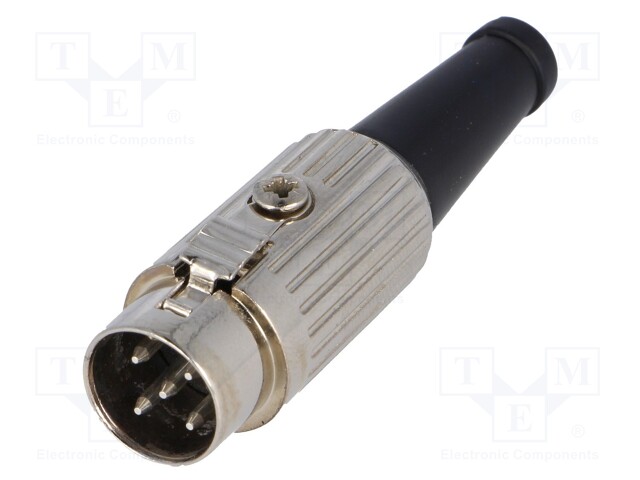 Plug; DIN; male; PIN: 5; Layout: 360°; straight; for cable; soldering