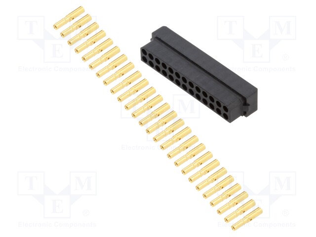 Rectangular Connector, Dual in Line, Datamate L-Tek M80 Series, 26 Contacts, Receptacle, 2 mm