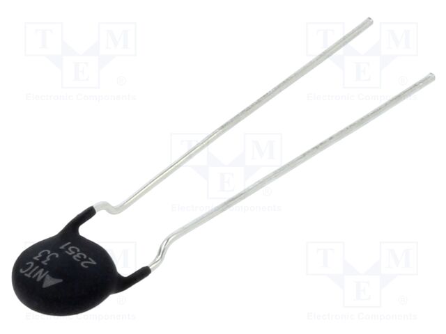 Thermistor, ICL NTC, 33 ohm, -20% to +20%, Radial Leaded, B57153S0 Series