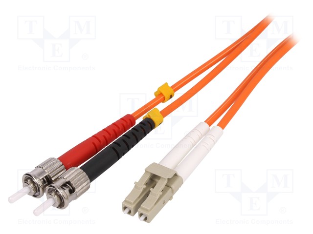 Connector: fiber optic; patchcord; multi mode duplex (MM); ST,LC