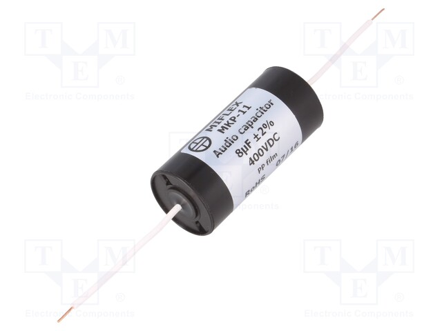 Capacitor: polypropylene; 8uF; 400VDC; ±2%; Ø30x65mm; -25÷85°C