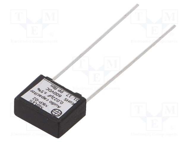 Capacitor: polypropylene; 22nF; 600VDC; 10mm; ±5%; 13x10.5x5.5mm