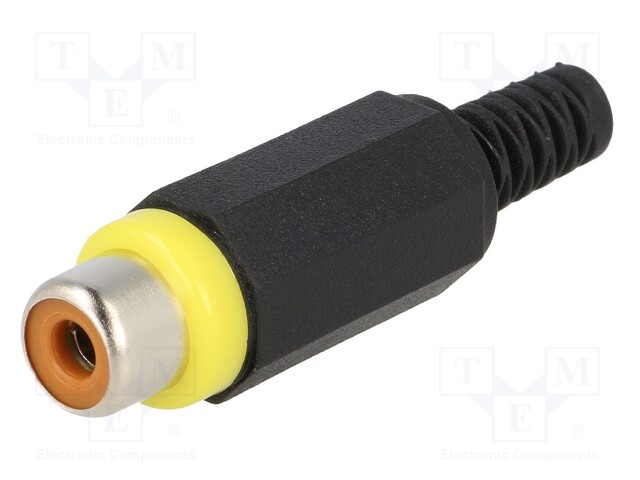 Plug; RCA; female; with strain relief; straight; soldering