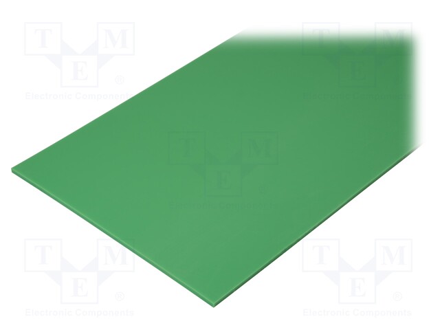 Sheet; Dim: 497x1000mm; D: 20mm; green; Production process: ironing