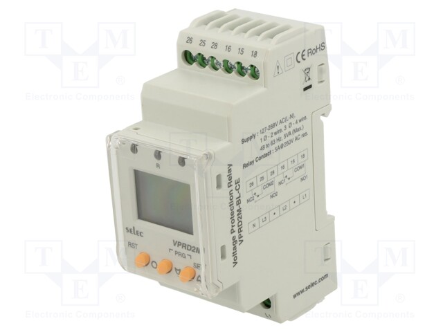 Meter: relay; digital; for DIN rail mounting; LCD 3 digits; 112g