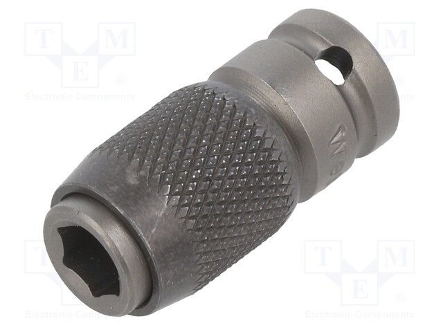 Adapter; hexagon 1/4"- C6,3 / square 1/4"; 30mm