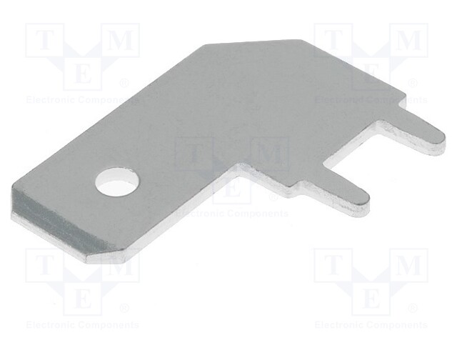 Terminal: flat; 6.3mm; 0.8mm; male; THT; brass; tinned; angled 90°