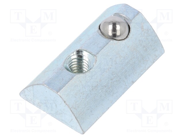 Nut; for profiles; Width of the groove: 8mm; steel; Thread: M4