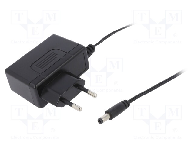 Power supply: switched-mode; 12VDC; 1A; Out: 5,5/2,1; 12W; Plug: EU