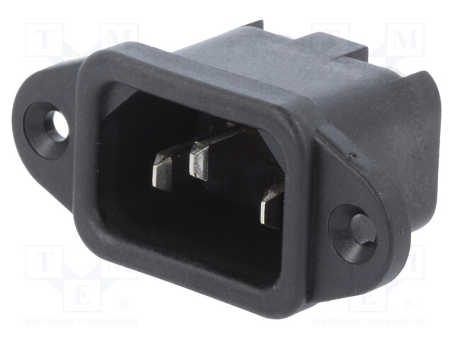 Connector: AC supply; socket; male; 10A; 250VAC; IEC 60320; C14 (E)