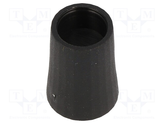 Knob; conical; thermoplastic; Shaft d: 6mm; Ø12x17mm; black