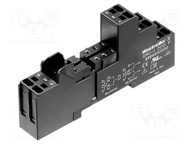 Socket; PIN: 8; 12A; 240VAC; Mounting: DIN; Leads: spring clamps